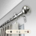 Kd Encimera 1 in. Dani Curtain Rod with 28 to 48 in. Extension, Satin Nickel KD3733765